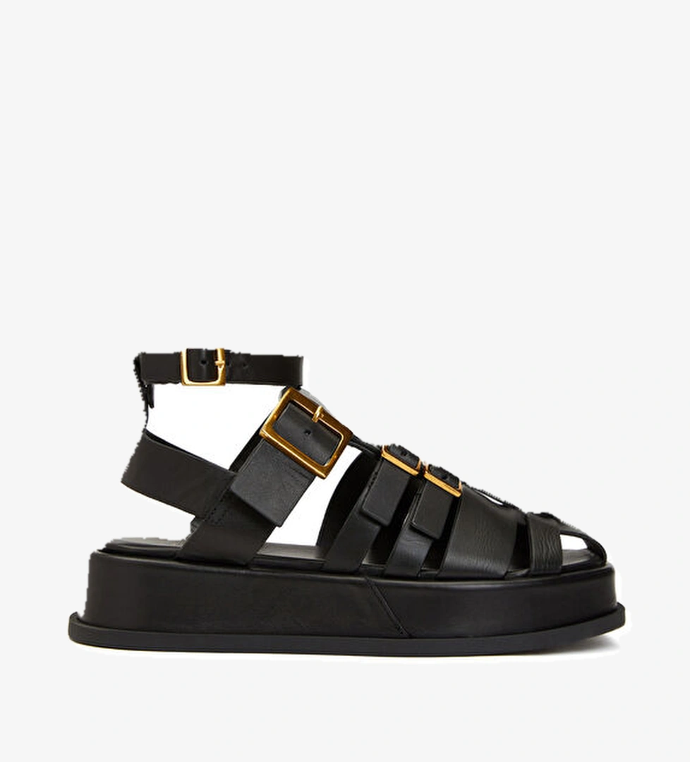 Divarese Divarese Siyah Kadın Deri Sandalet Beymen'de! Siyah - 1. görsel