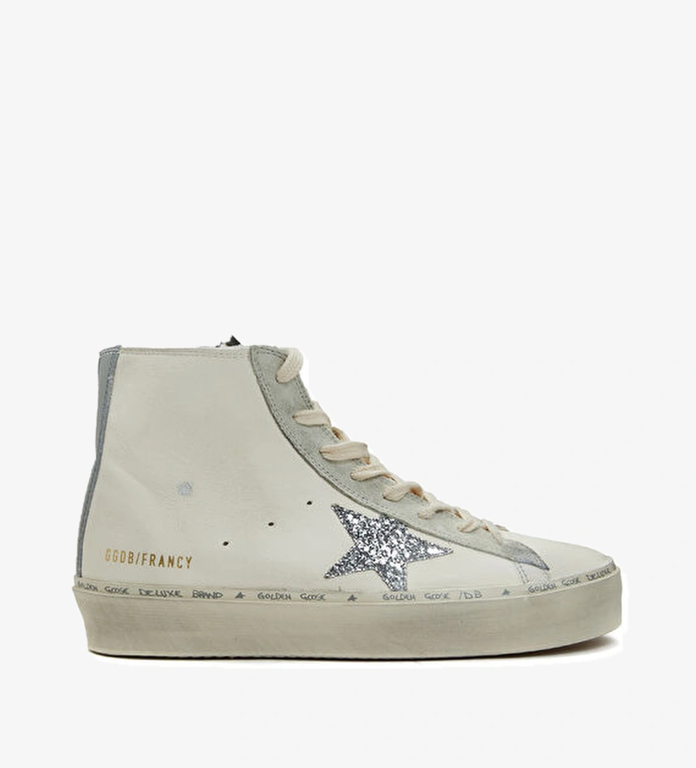 Golden Goose Francy Beyaz Eskitme Detaylı Kadın Deri Sneaker model görseli