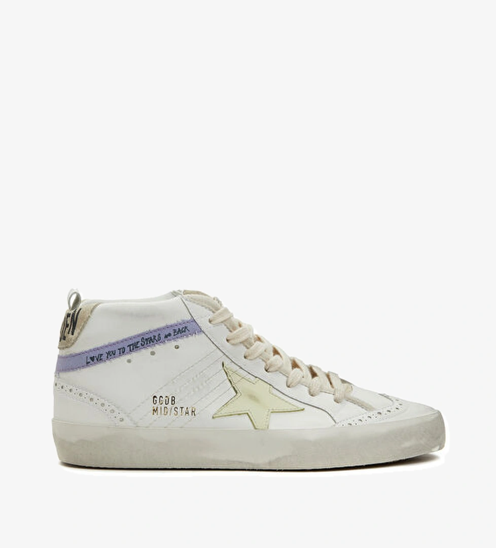 Golden Goose Mid Star Beyaz Sarı Kadın Sneaker model görseli