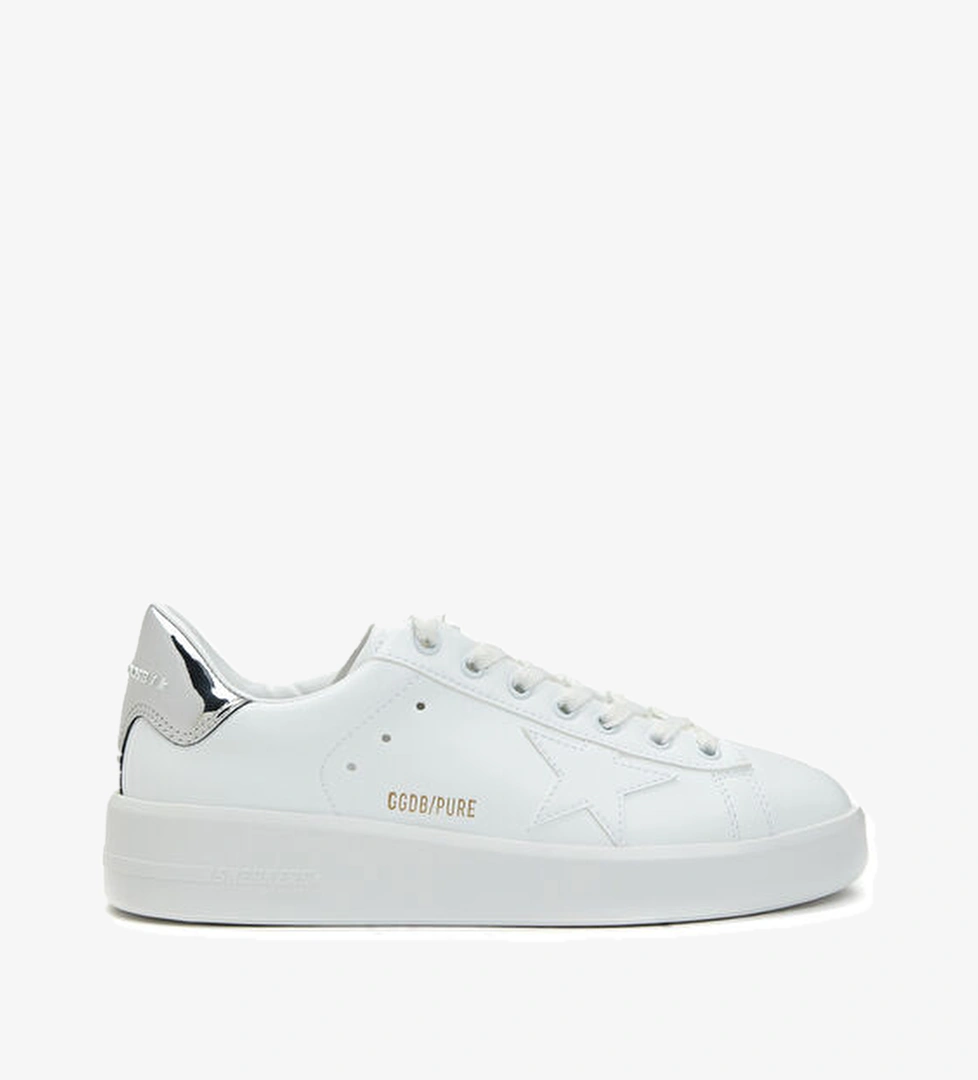 Pure Star Beyaz Silver Kadın Deri Sneaker - Görsel 1