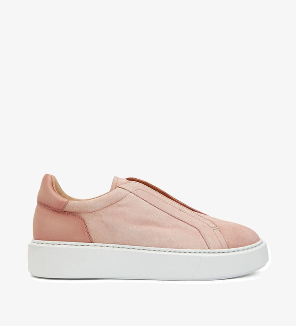 Pembe Kadın Deri Sneaker - Görsel 1