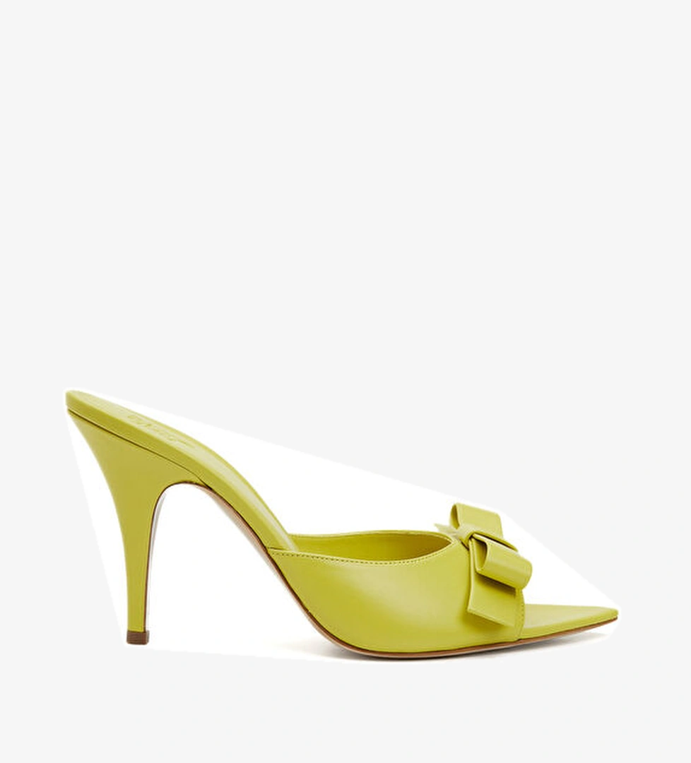 Gia Borghini Honorine Yeşil Kadın Deri Terlik model görseli