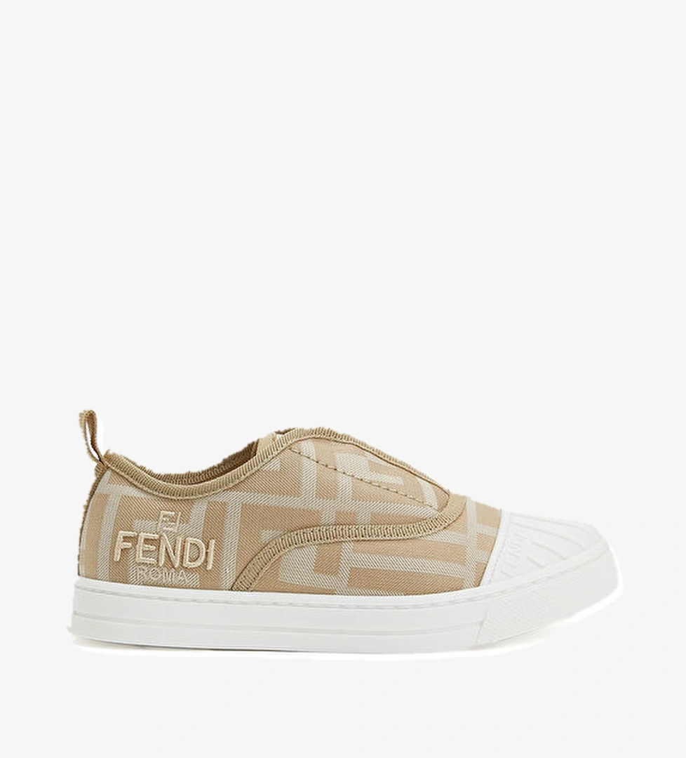 Fendi Bej Logo Desenli Unisex Çocuk Sneaker model görseli