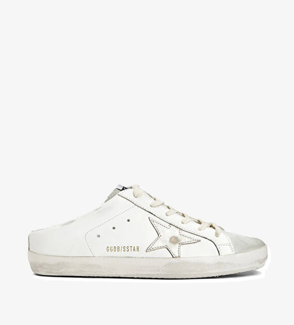 Golden Goose Super-Star Beyaz Gold Kadın Deri Sneaker model görseli