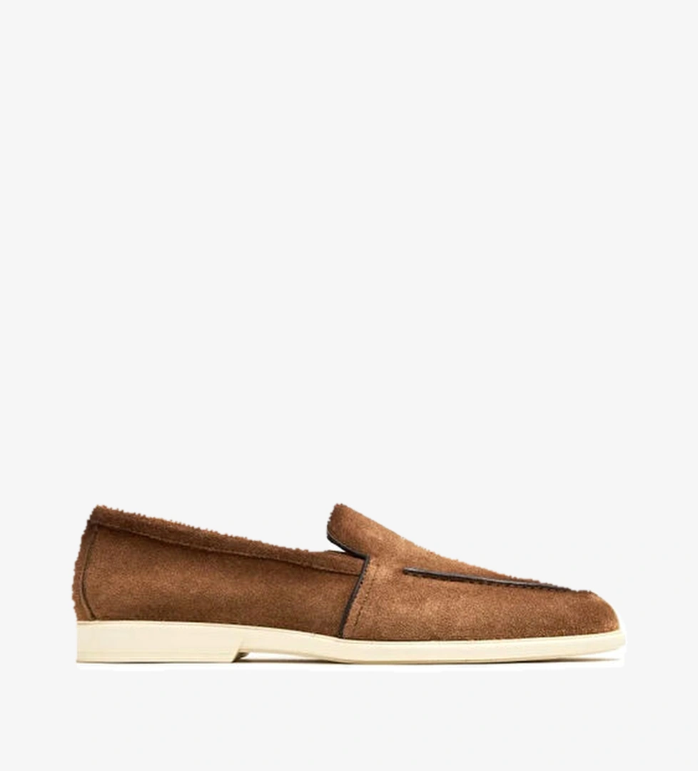 Santoni Kahverengi Erkek Süet Loafer model görseli