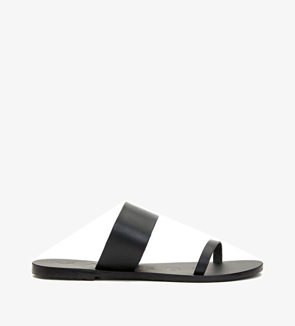 Manebi Siyah Kadın Deri Terlik model görseli