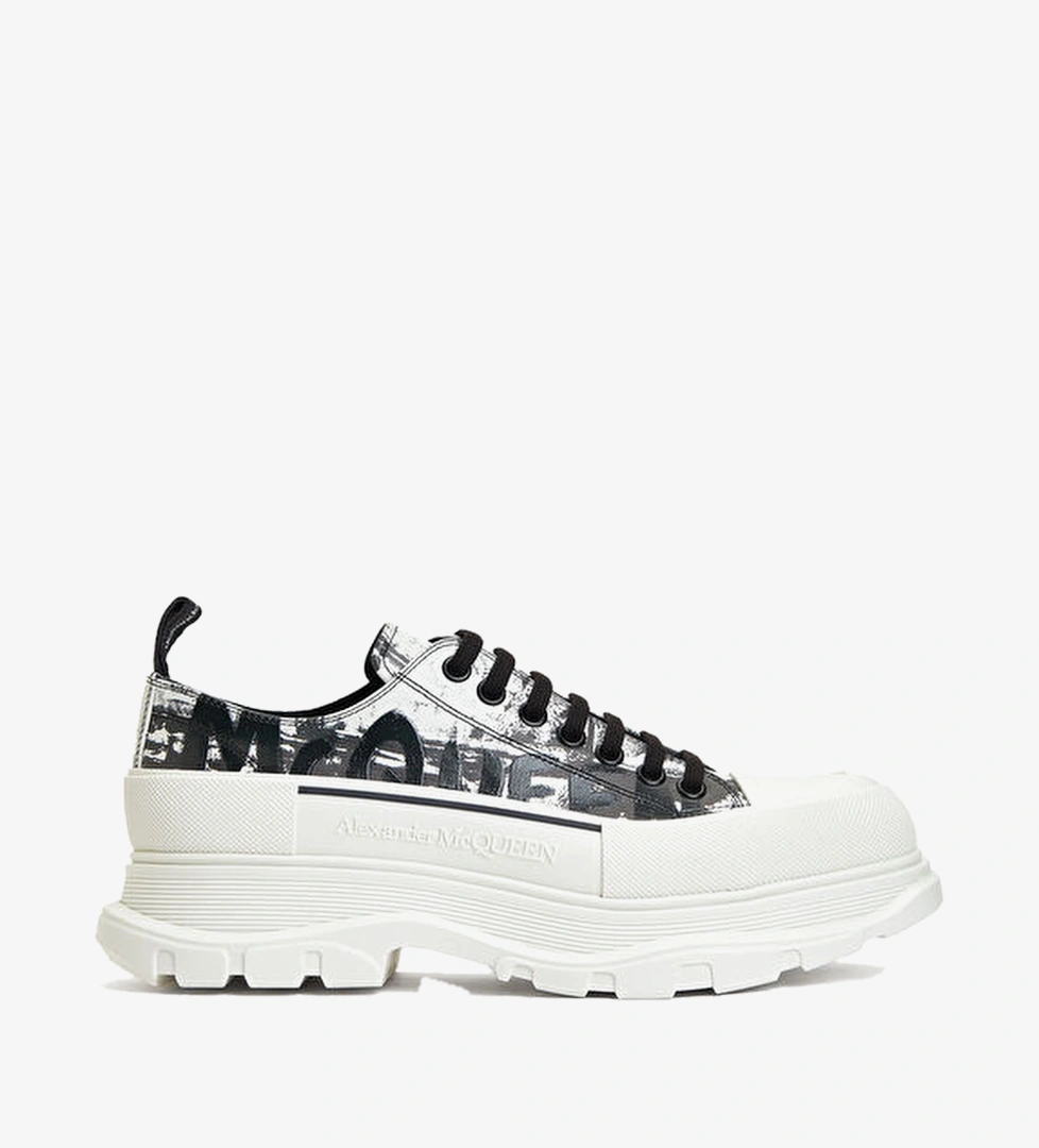 Siyah Beyaz Erkek Deri Sneaker
