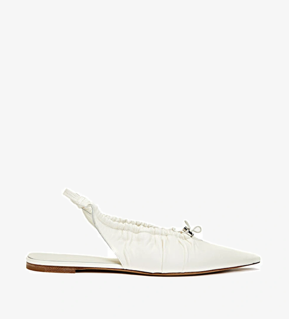 Nensi Dojaka Ballerina Beyaz Kadın Deri Babet model görseli