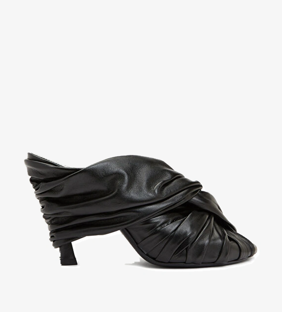 Siyah Kadın Deri Terlik - Görsel 1