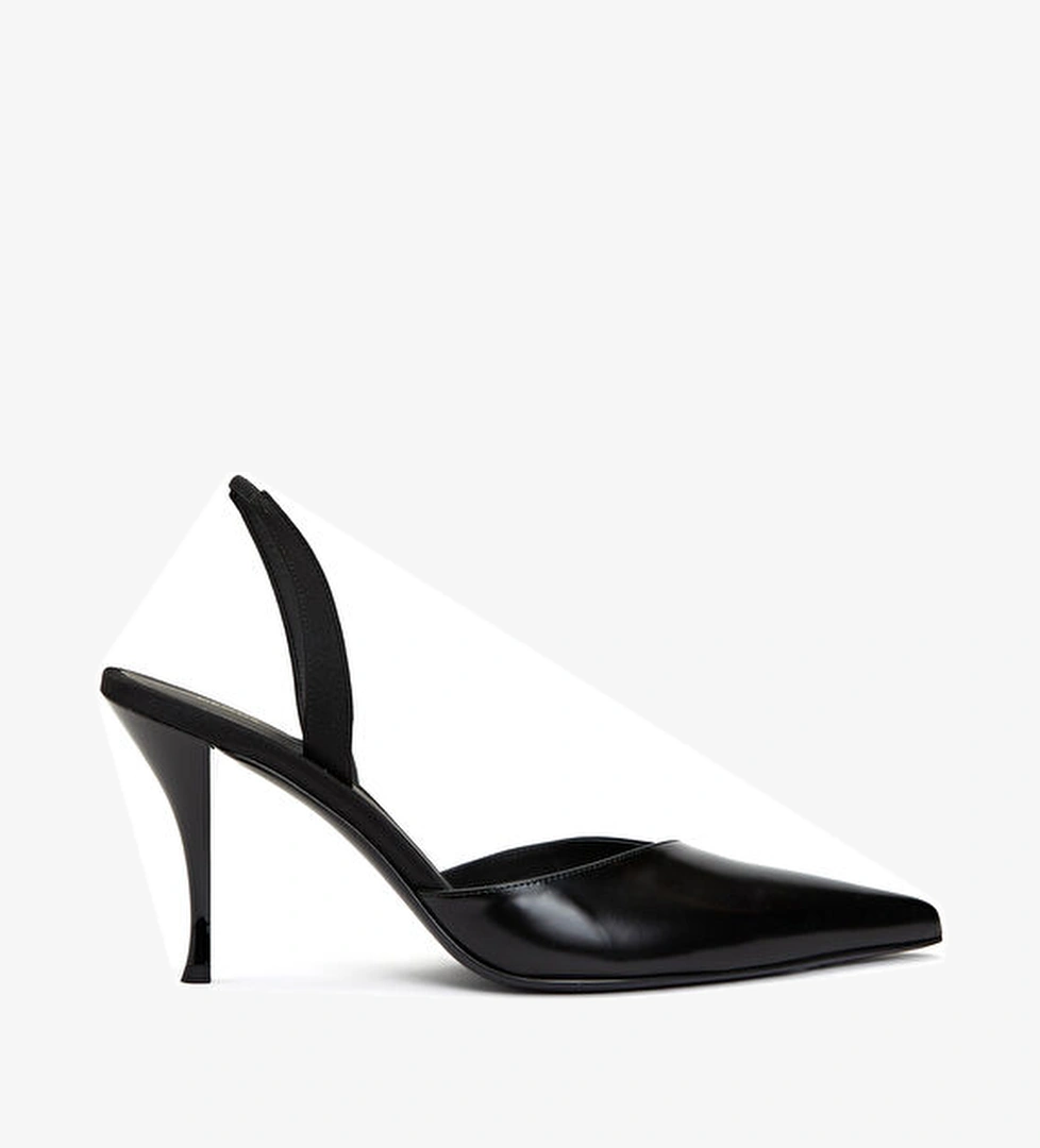 Neous Samaya Siyah Deri Topuklu Ayakkabı model görseli