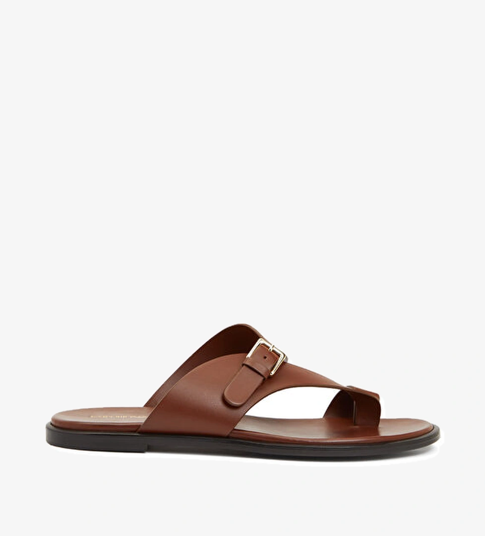 Emporio Armani Kahverengi Kadın Deri Terlik model görseli