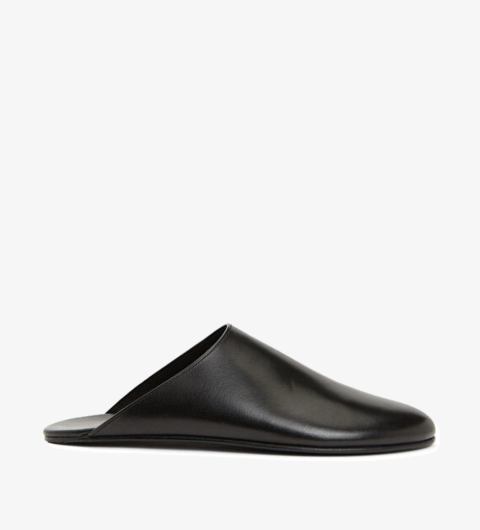 Siyah Kadın Deri Terlik - Görsel 1