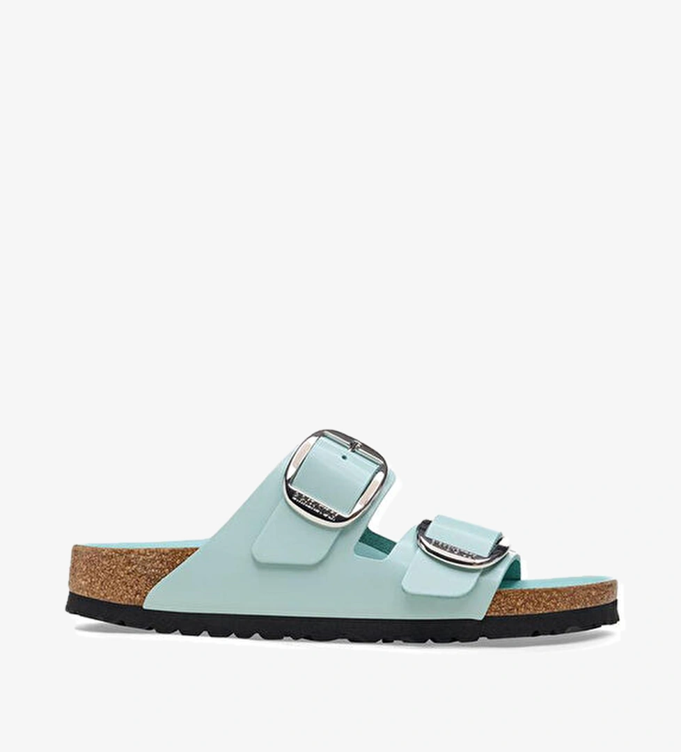 Arizona Big Buckle Su Yeşili Kadın Deri Terlik - Görsel 1