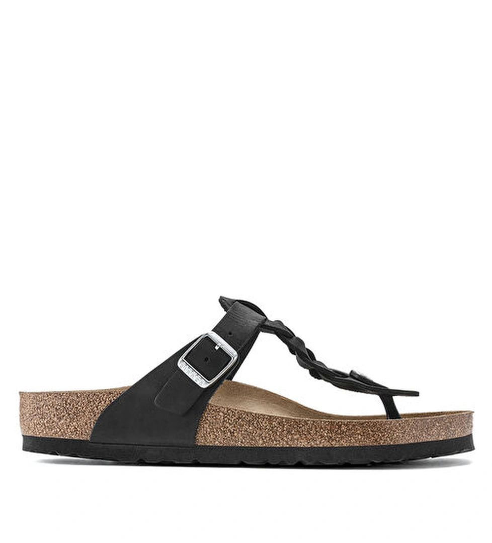 Gizeh Leoi Braided Siyah Kadın Terlik - Görsel 1