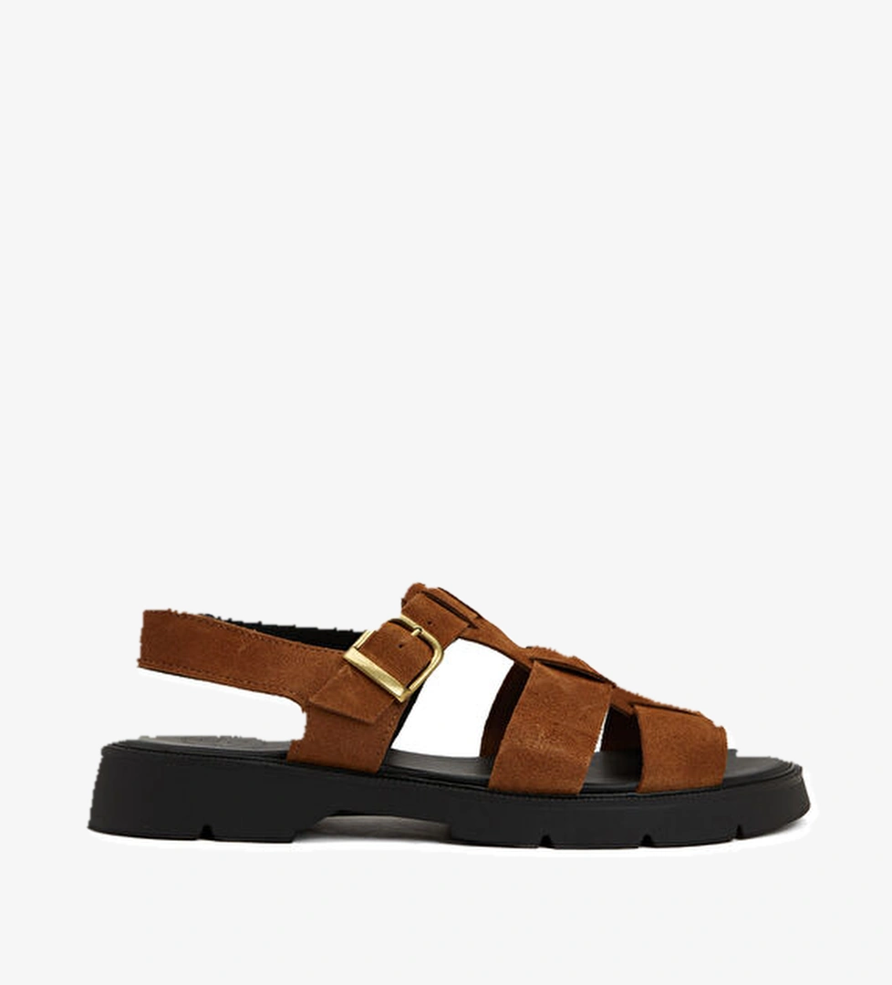 Kleman Taba Erkek Deri Sandalet model görseli