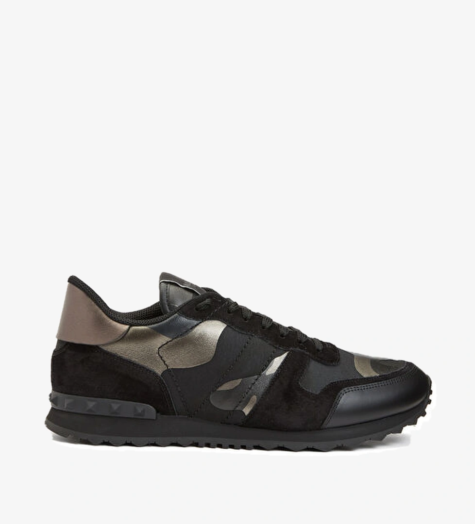 Valentino Garavani Rockrunner Siyah Erkek Deri Sneaker model görseli