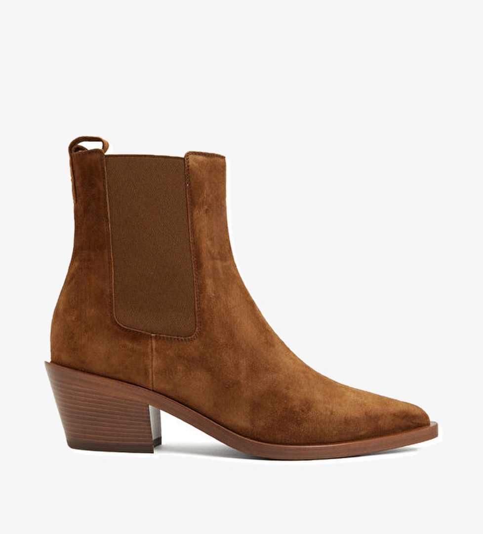 Kahverengi Kadın Süet Bot - Görsel 1