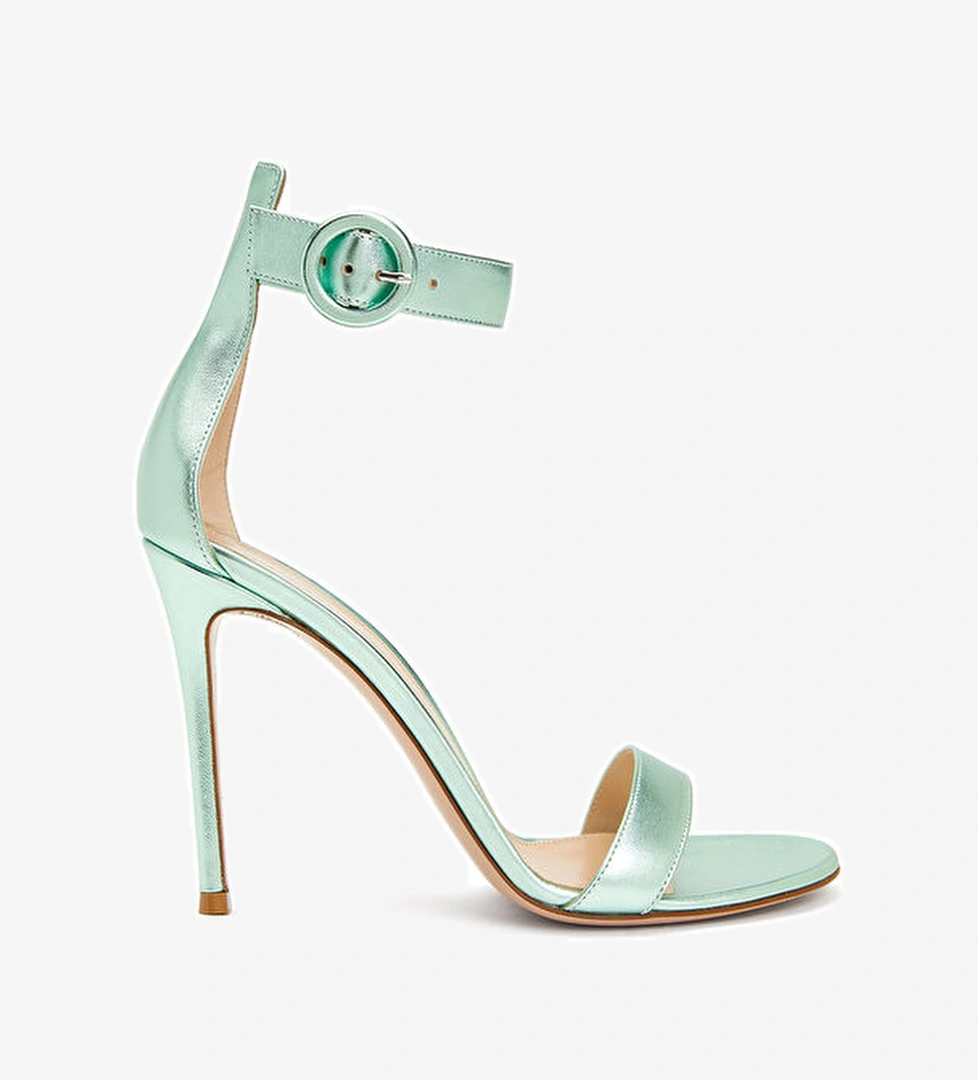 Gianvito Rossi Portofino 105 Yeşil Kadın Deri Sandalet model görseli