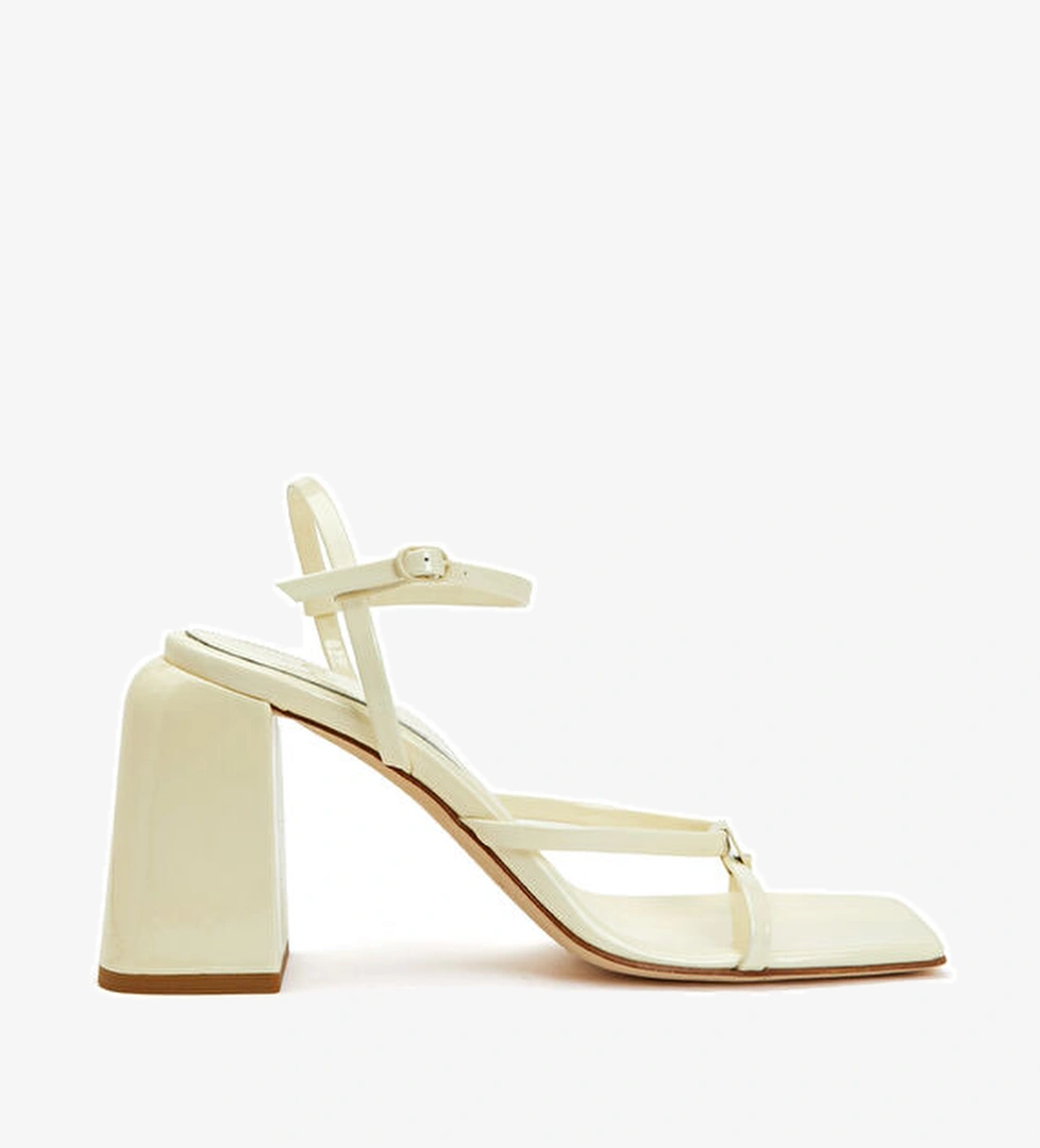 Krem Kadın Deri Sandalet - Görsel 1