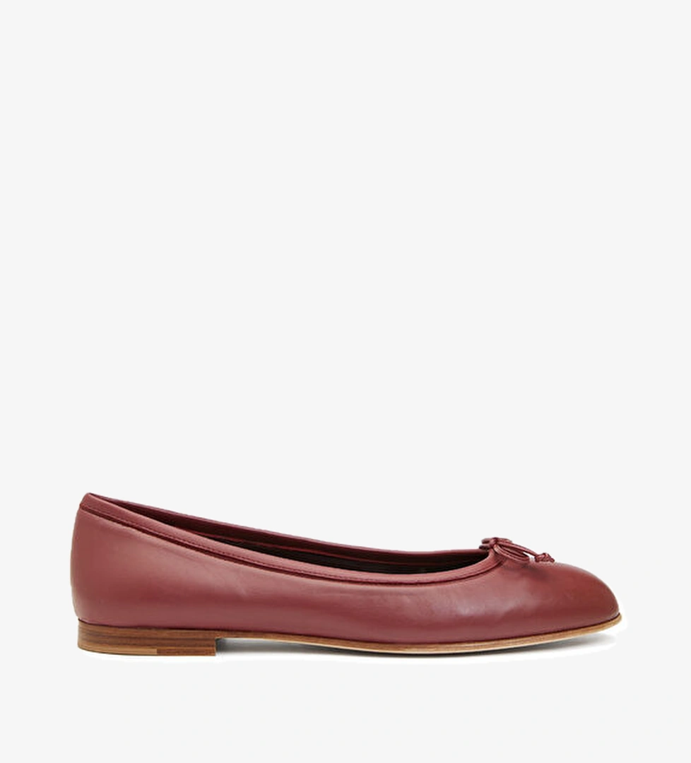 Manolo Blahnik Bordo Deri Babet model görseli