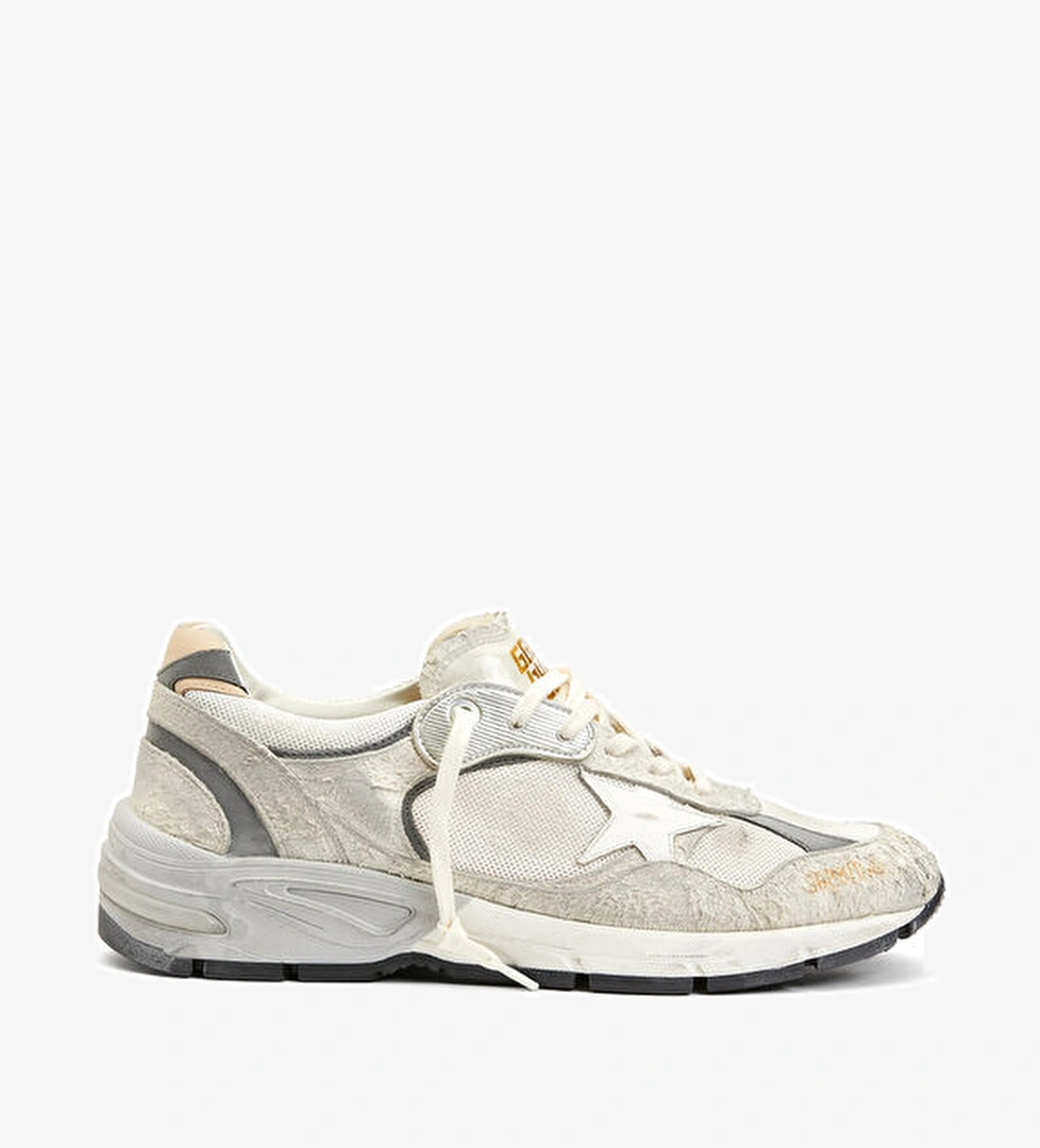 Golden Goose Dad Star Beyaz Gri Deri Sneaker model görseli