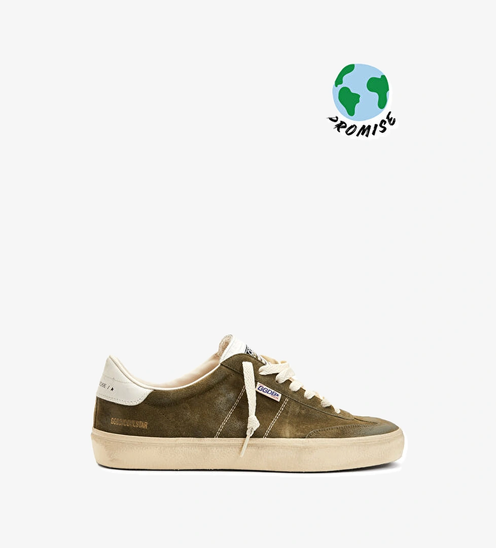 Soul Star Haki Beyaz Erkek Deri Sneaker - Görsel 1