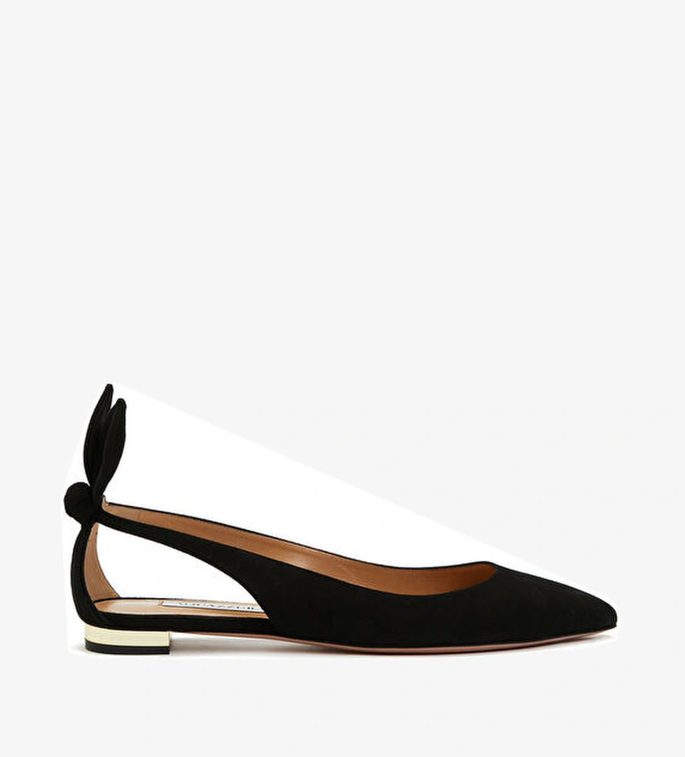 Bow Tie Siyah Deri Babet - Görsel 1