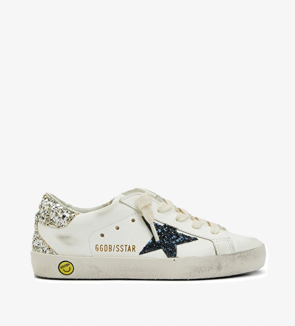 Golden Goose Super-Star Beyaz Erkek Çocuk Deri Sneaker model görseli