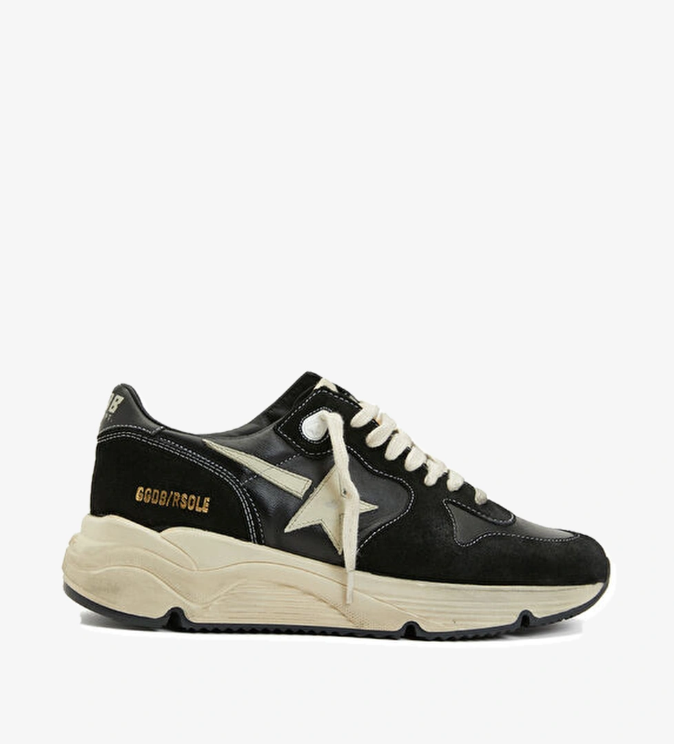 Golden Goose Running Sole Siyah Beyaz Kadın Deri Sneaker model görseli