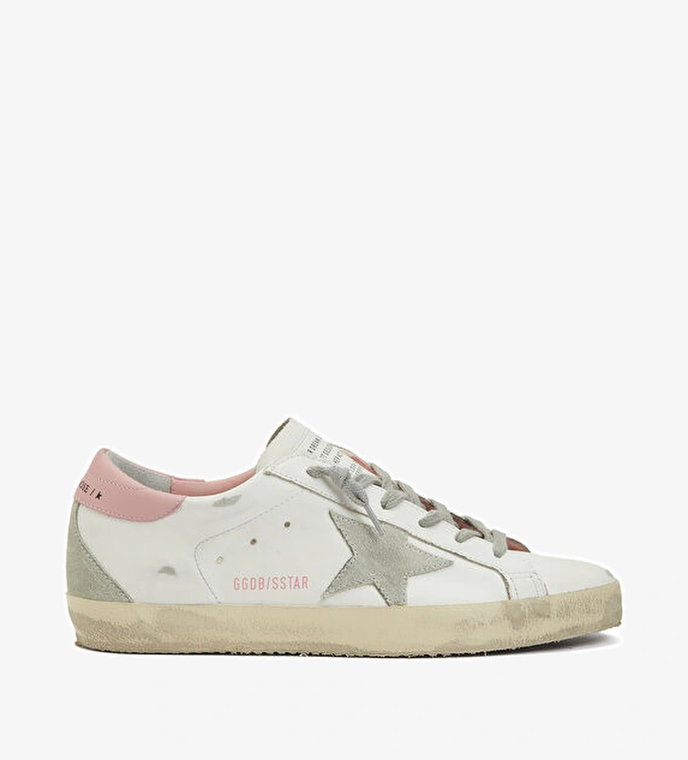Golden Goose Golden Goose Pembe Beyaz Super-Star Beyaz Pembe Kadın Deri Sneaker | Beymen Pembe Beyaz - 1. görsel