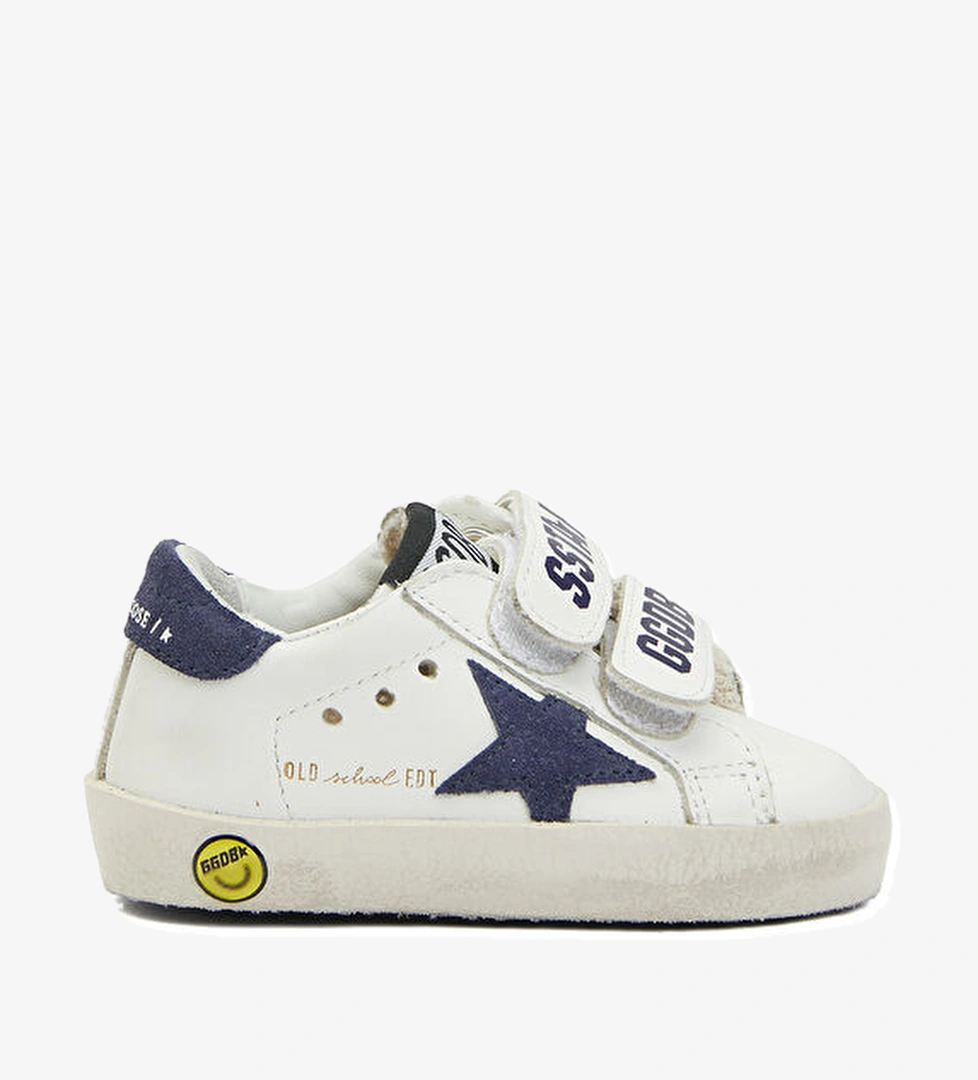 Golden Goose Old School Mavi Beyaz Erkek Çocuk Deri Sneaker model görseli