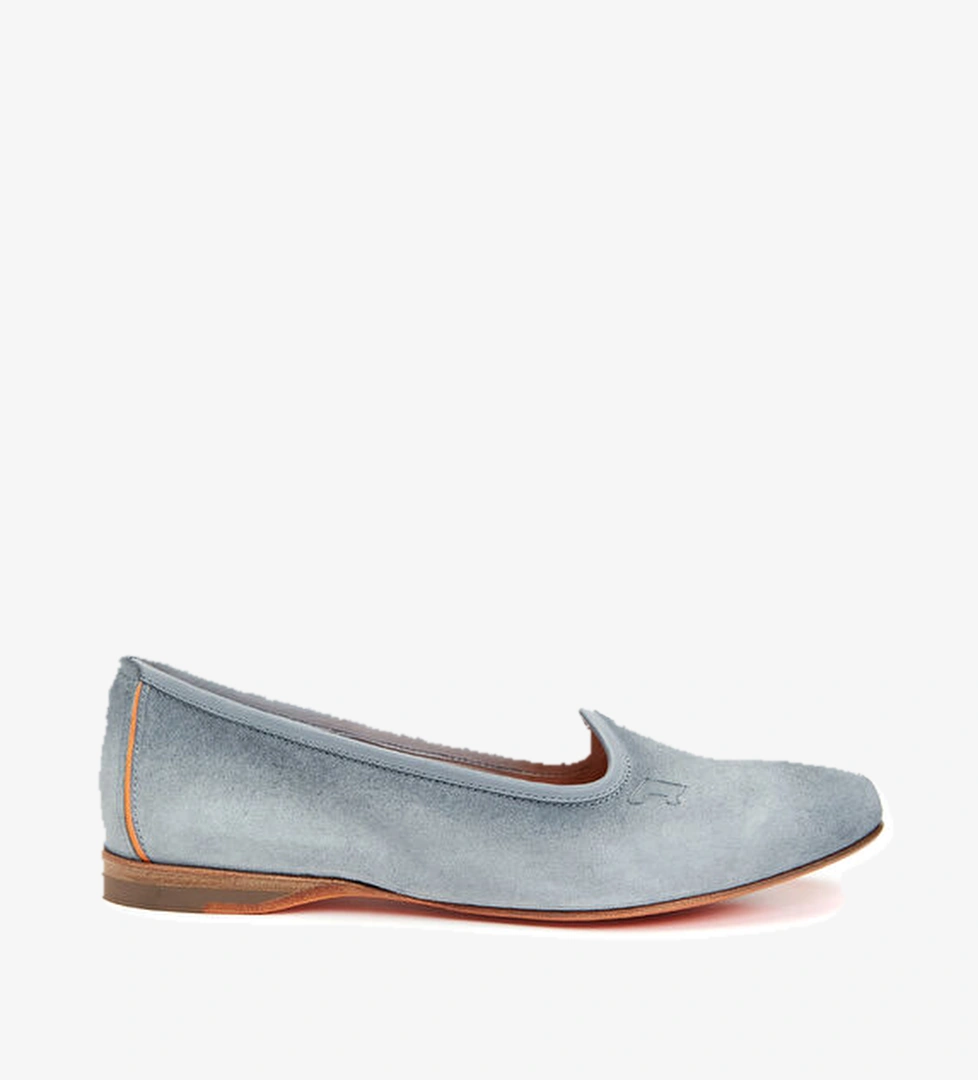 Santoni Gri Kadın Süet Loafer model görseli