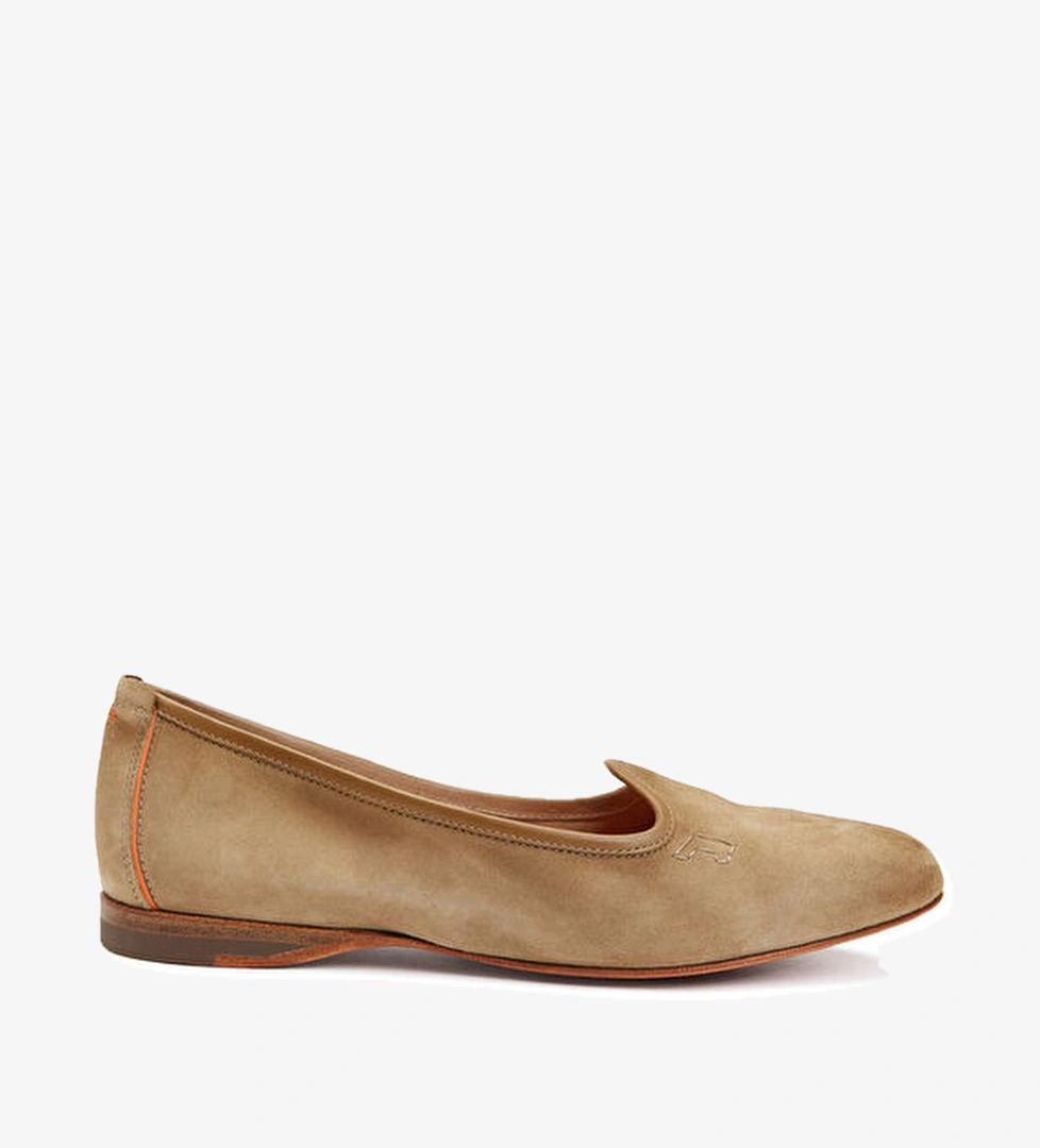 Santoni Bej Kadın Süet Loafer model görseli