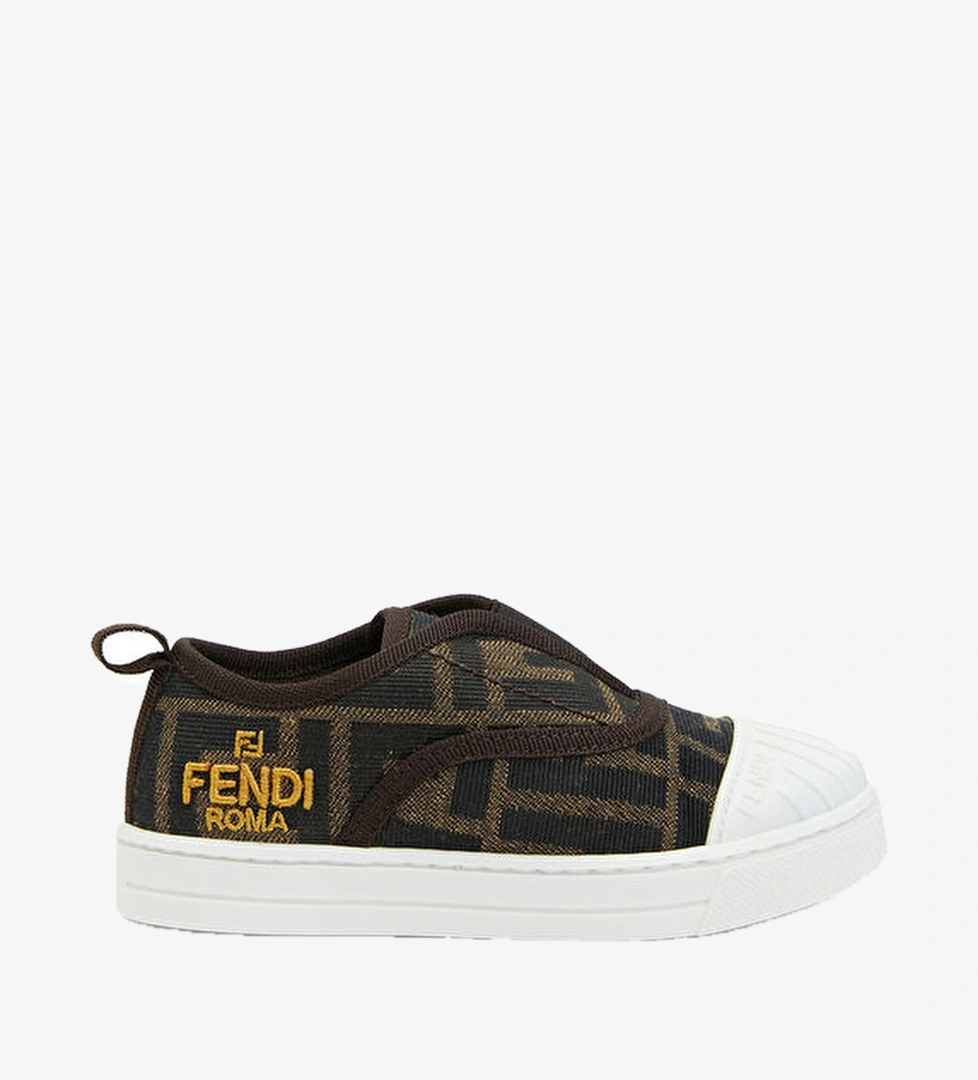 Fendi Kahverengi Siyah Logolu Çocuk Sneaker model görseli