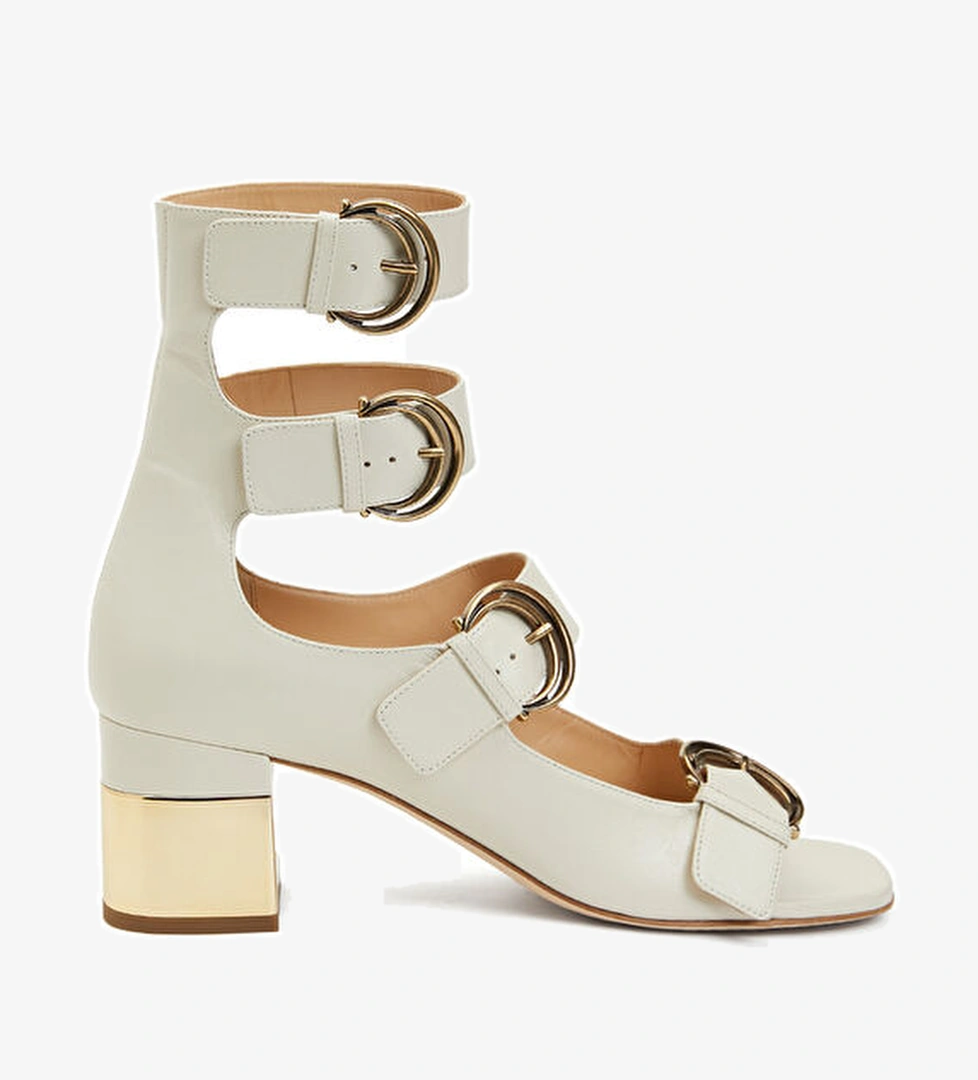 Alize Ekru Kadın Deri Sandalet - Görsel 1