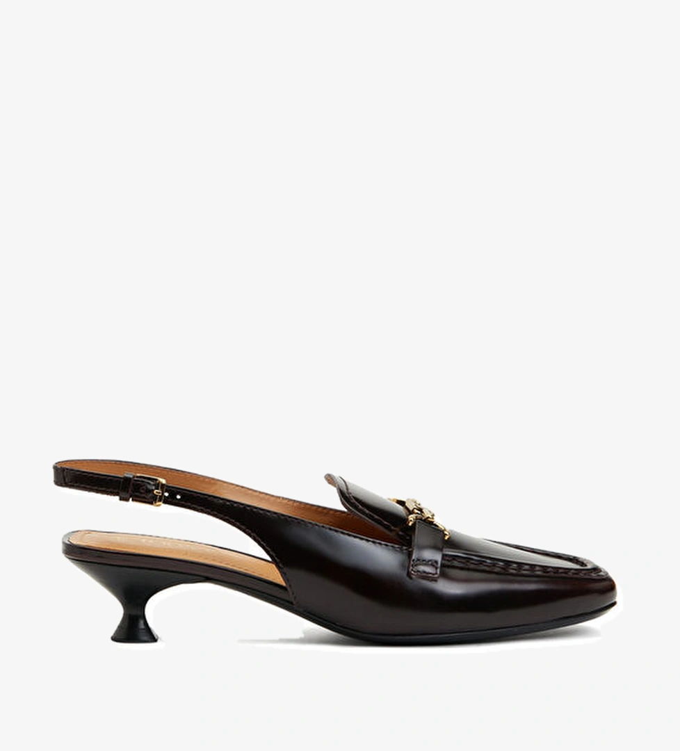 Tod's Mürdüm Logo Tokalı Kadın Deri Topuklu Ayakkabı model görseli