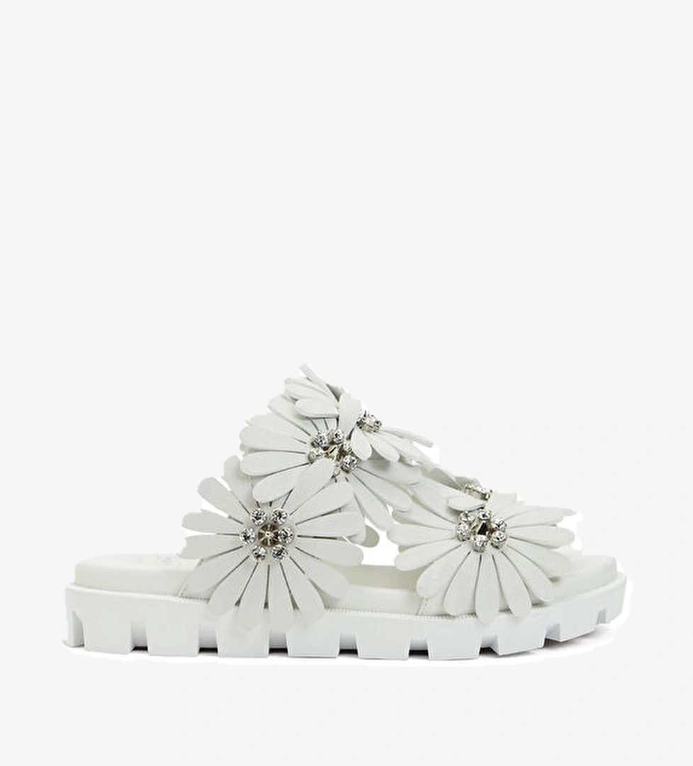 Beyaz Kadın Terlik - Görsel 1