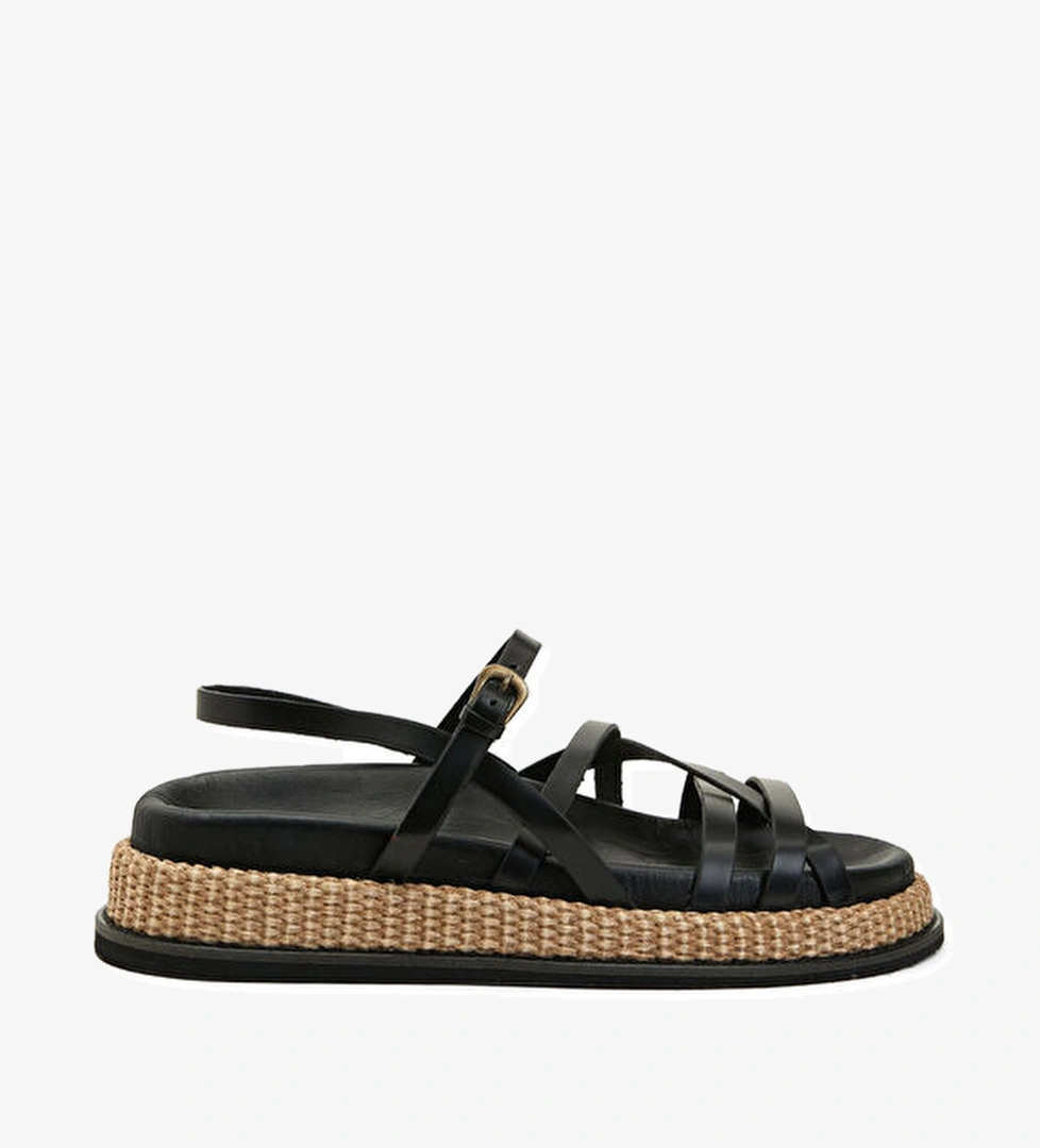 Beymen Club Siyah Kadın Deri Sandalet model görseli