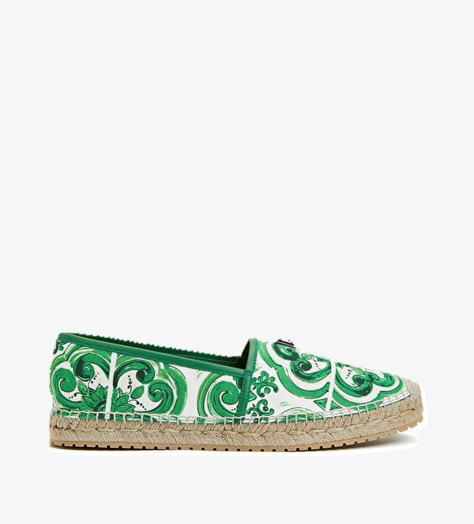 Dolce&gabbana Beyaz Yeşil Desenli Erkek Espadril model görseli