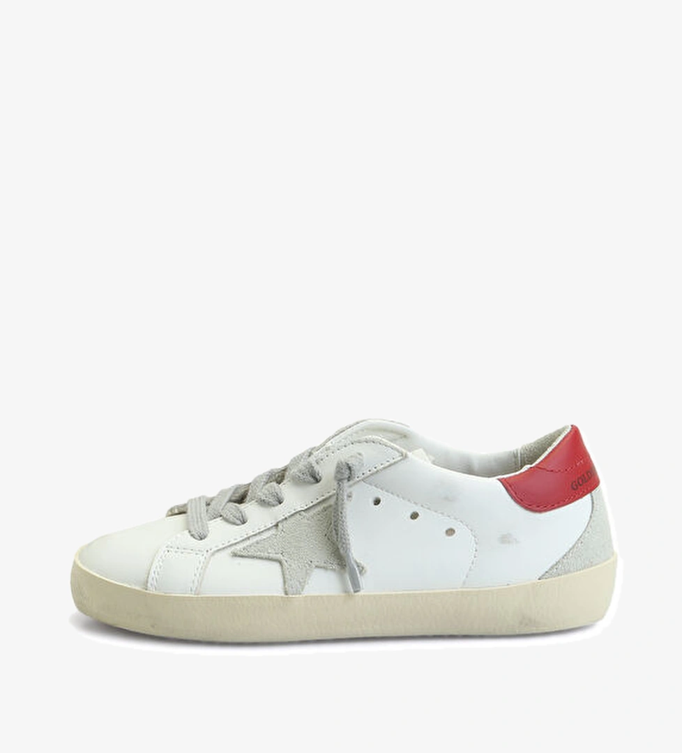 Golden Goose Super-Star Beyaz Kırmızı Çocuk Deri Sneaker model görseli