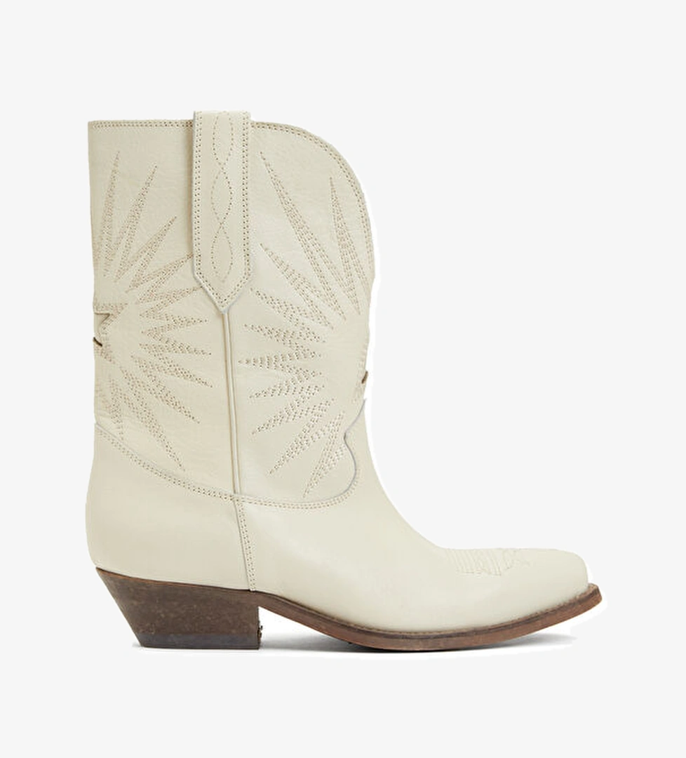 Golden Goose Krem Kadın Deri Bot model görseli