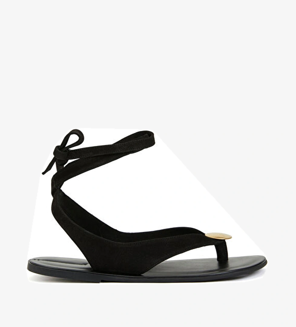 The Row Siyah Kadın Deri Sandalet model görseli