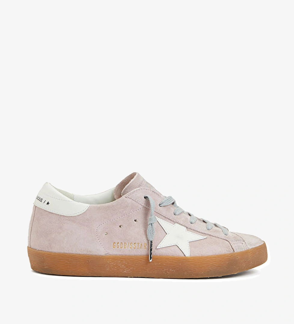 Golden Goose Super-Star Pembe Beyaz Kadın Deri Sneaker model görseli