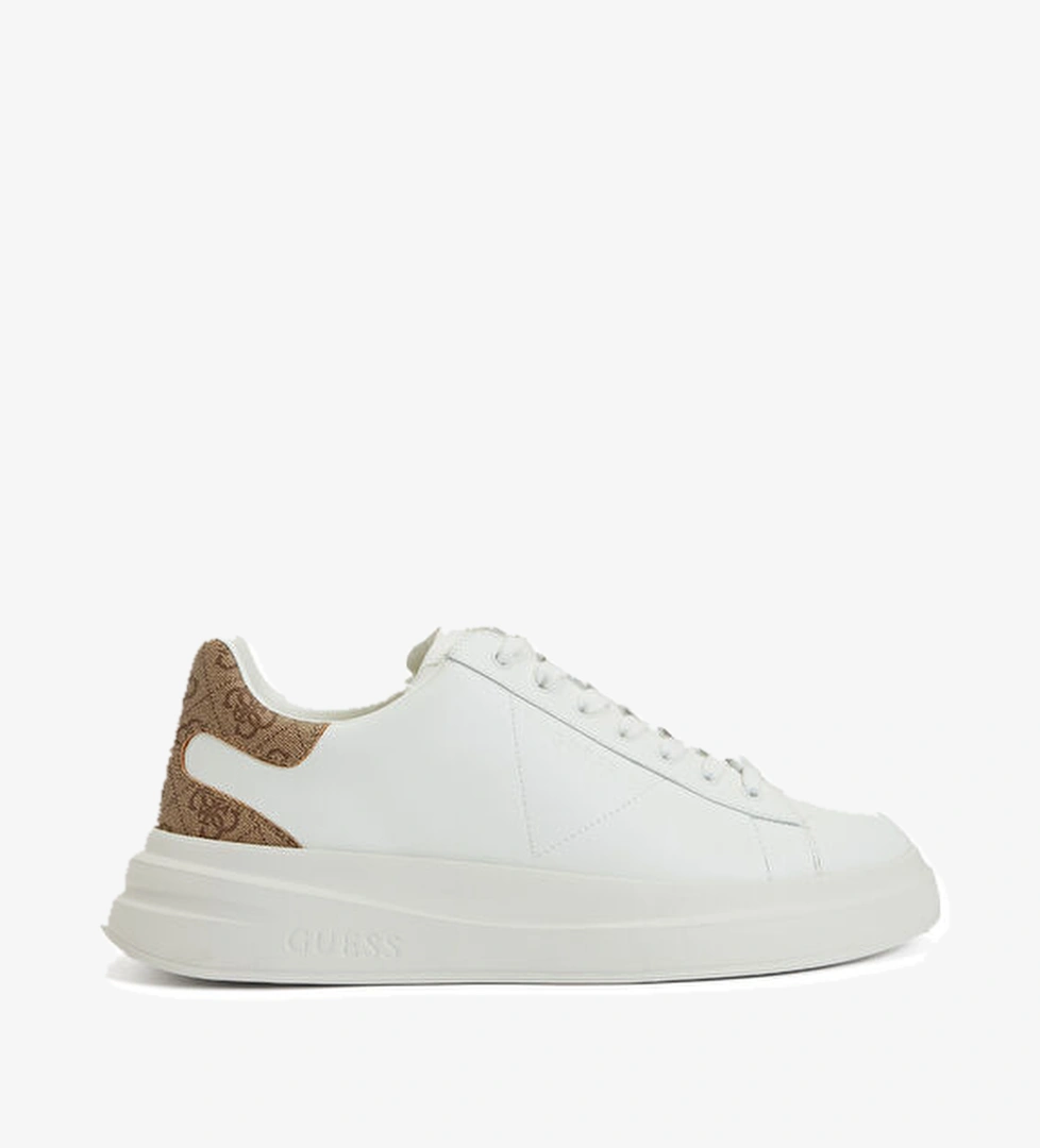 Elba Bej Beyaz Erkek Deri Sneaker - Görsel 1