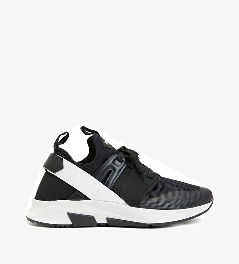 Tom Ford Neoprene Siyah Beyaz Logo Detaylı Erkek Sneaker model görseli