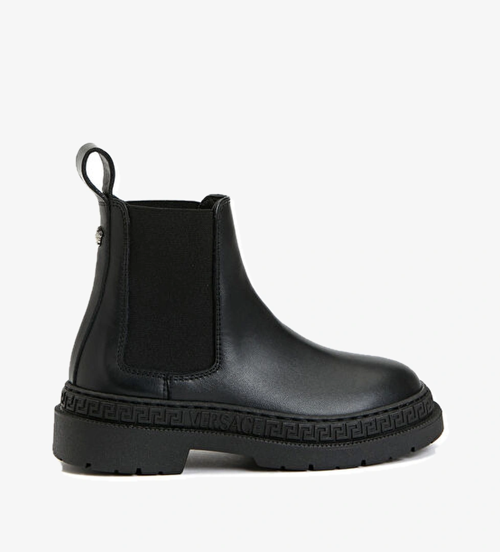 Versace Siyah Logolu Erkek Çocuk Deri Bot model görseli