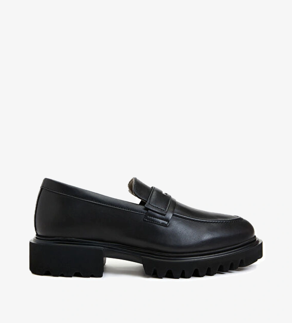 Siyah Erkek Deri Loafer - Görsel 1