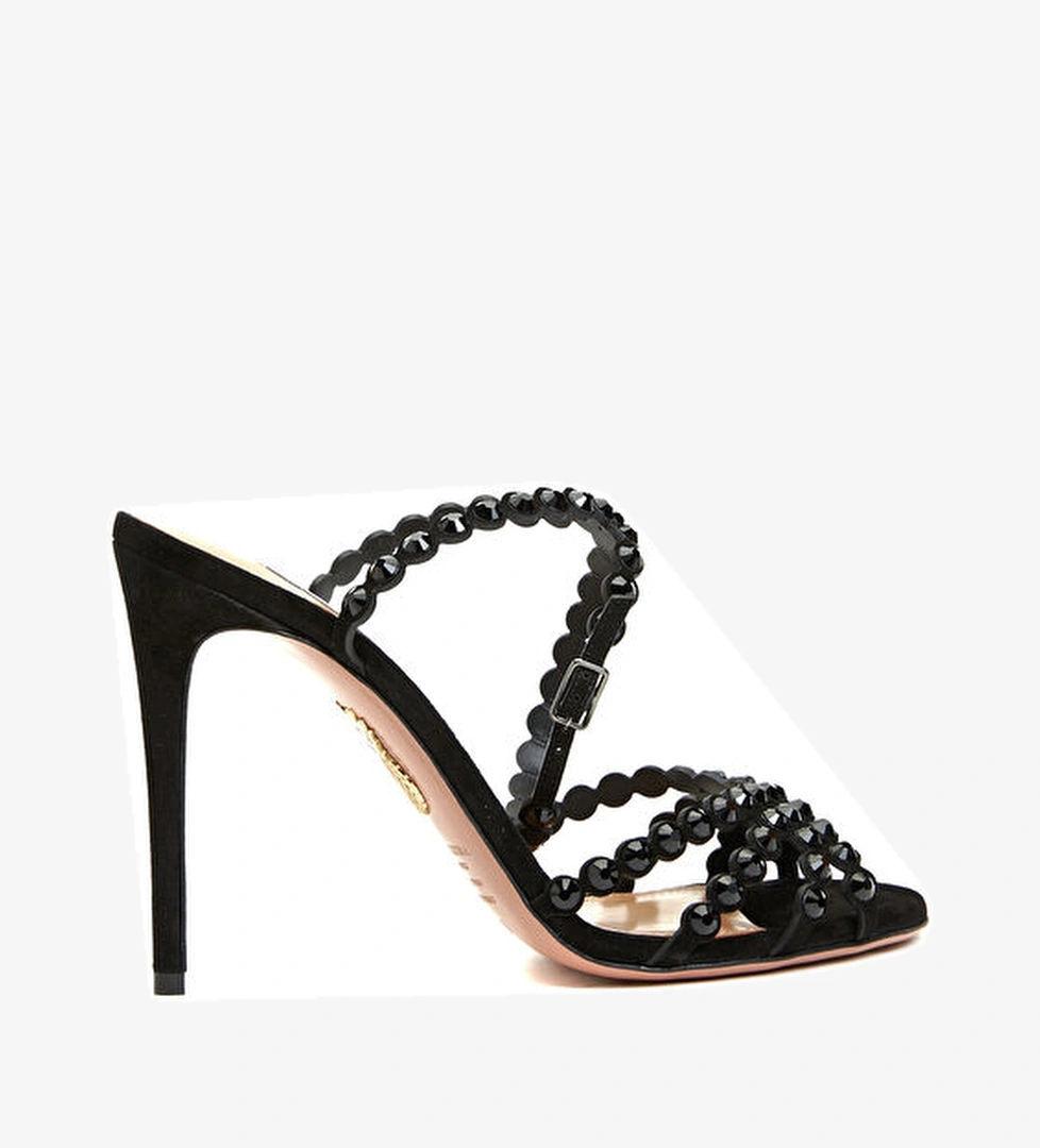 Aquazzura Tequila Siyah Kadın Deri Sandalet model görseli