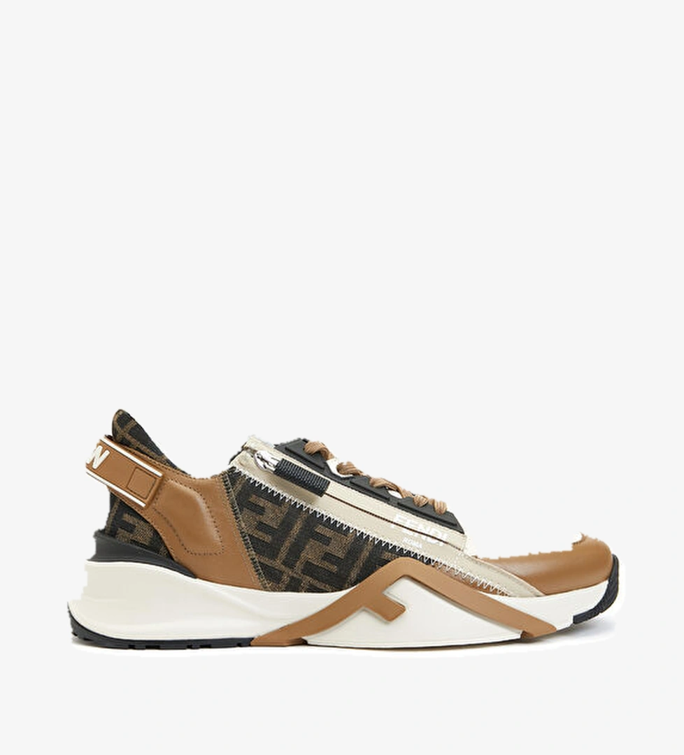 Fendi Fendi Kahve Beyaz Beyaz Taba Logolu Erkek Deri Sneaker | Beymen Kahve Beyaz - 1. görsel