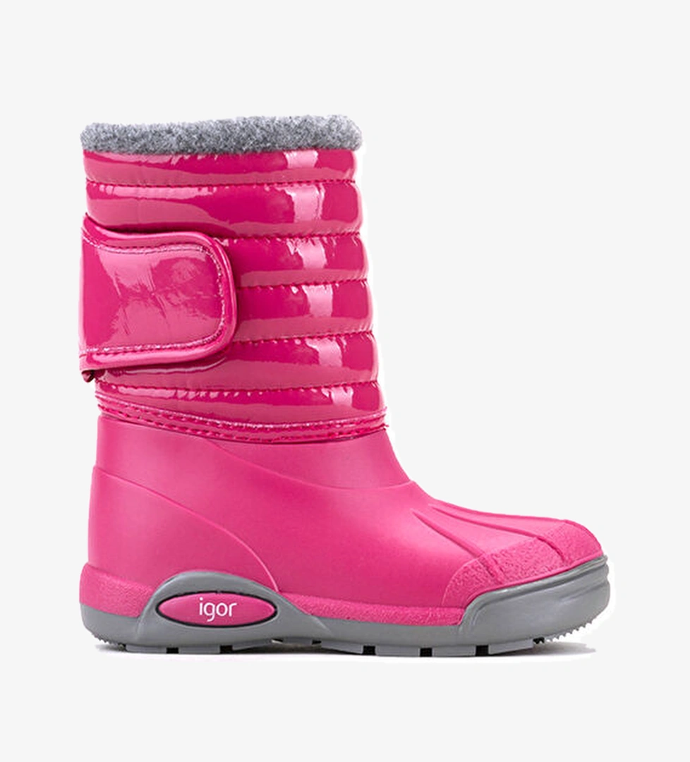 Topo Ski Charol Fuşya Kız Çocuk Bot - Görsel 1